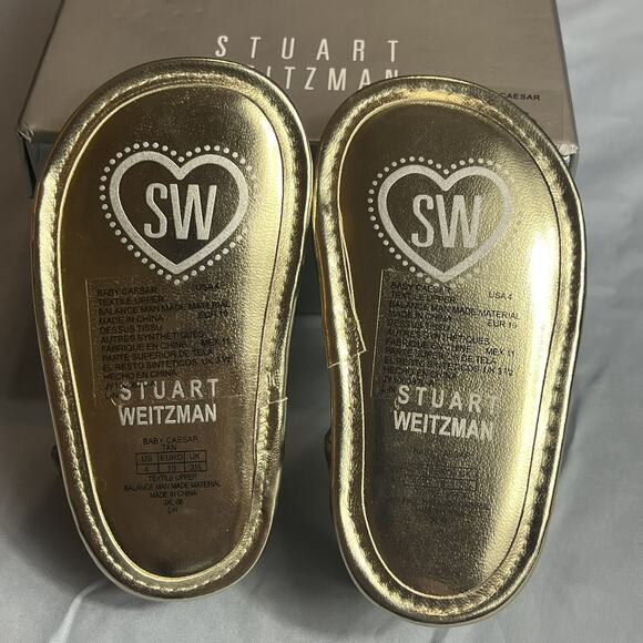 MY FIRST WEITZMANS STUART WEITZMAN Caesar Gold Baby Camo Sandals 4 (9-12M) W/Box - Picture 10 of 16